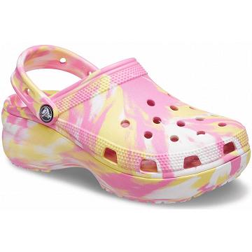 Crocs Classic Marbled Clog Platform Klumpa Női Rózsaszín | HU 0474YXFU